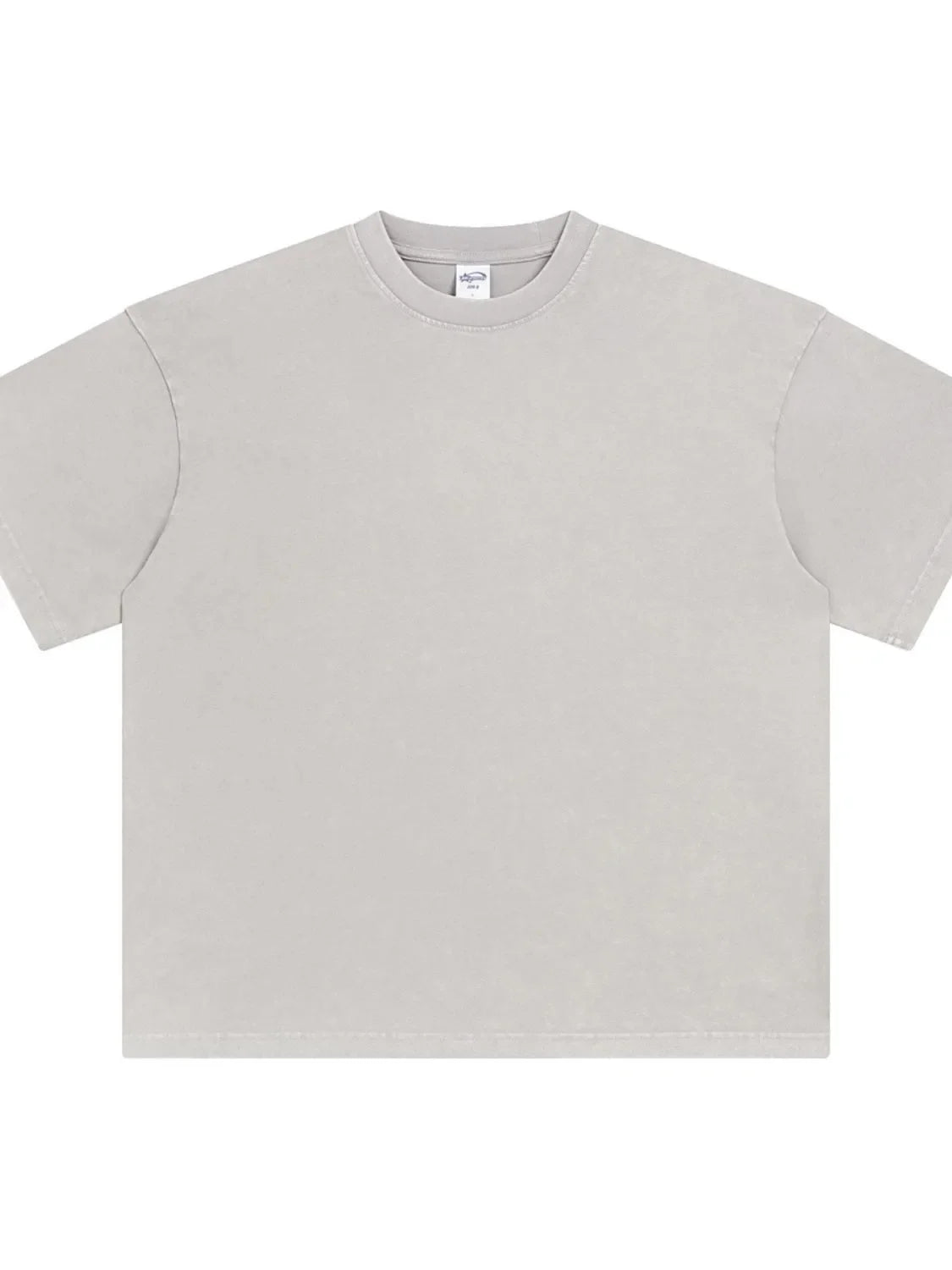 Oversized gray acid wash t-shirt with crew neck and short sleeves