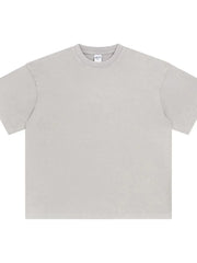 Oversized gray acid wash t-shirt with crew neck and short sleeves