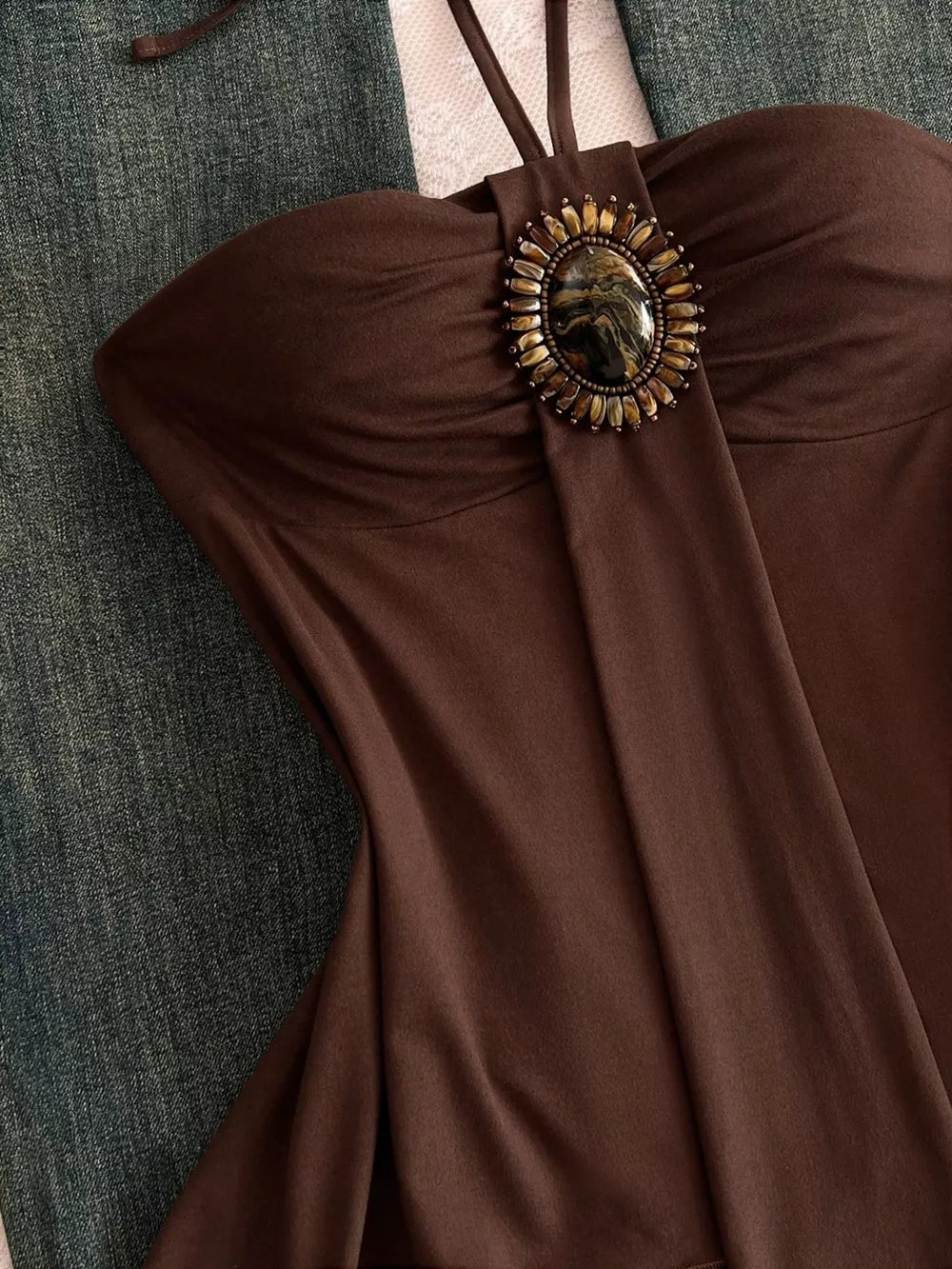 Embellished Front Halter Neck Cami, alternate angle