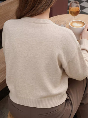 Button-down Long-sleeve Top in Apricot, alternate angle