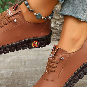 Round Toe Lace Up Sneakers in Grey, view 21