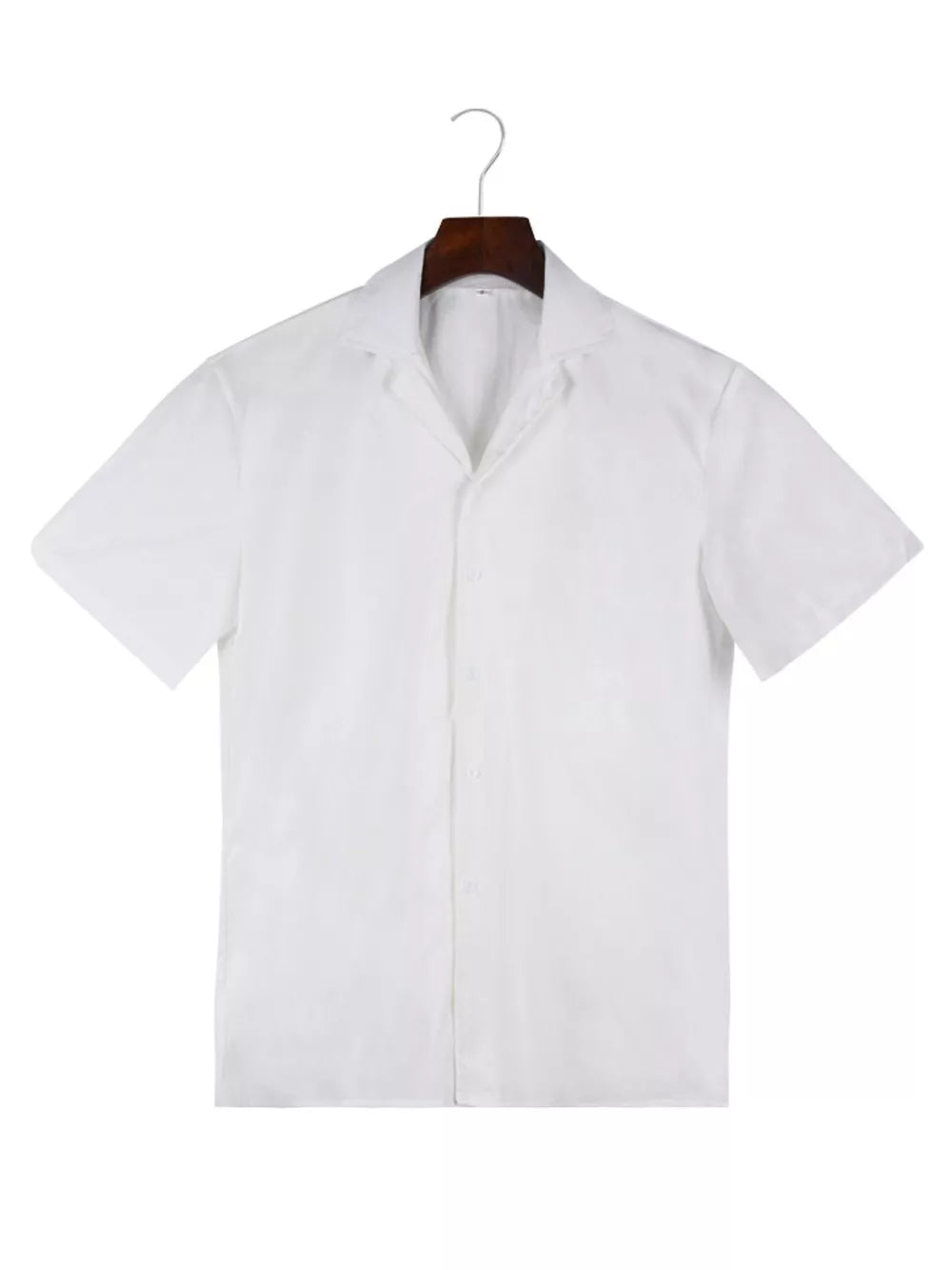 Men's Casual Short-sleeve Shirt Plus Size in White, side view