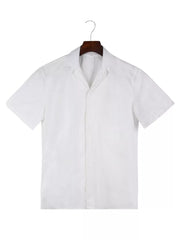 Men's Casual Short-sleeve Shirt Plus Size in White, side view