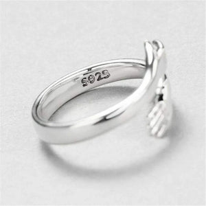 Hugging hands sterling silver ring with S925 stamp