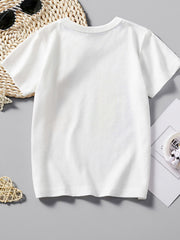 White cotton crew-neck t-shirt with short sleeves and a relaxed fit.
