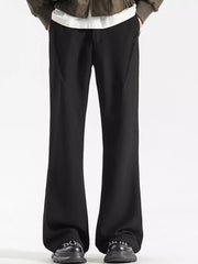 Men's black relaxed fit wide-leg sweatpants with a casual style.