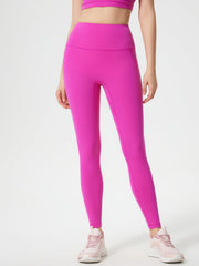 Fuchsia pink sculpted contour leggings with pocket detail and a high waist.