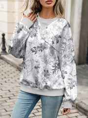 sage green relaxed sweatshirt with v-neck