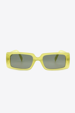 Citron Tint rectangular frame sunglasses with grey lenses