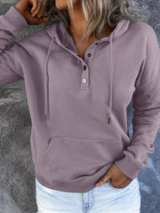 Full Size Kangaroo Pocket Drawstring Hoodie in Army Green, side view