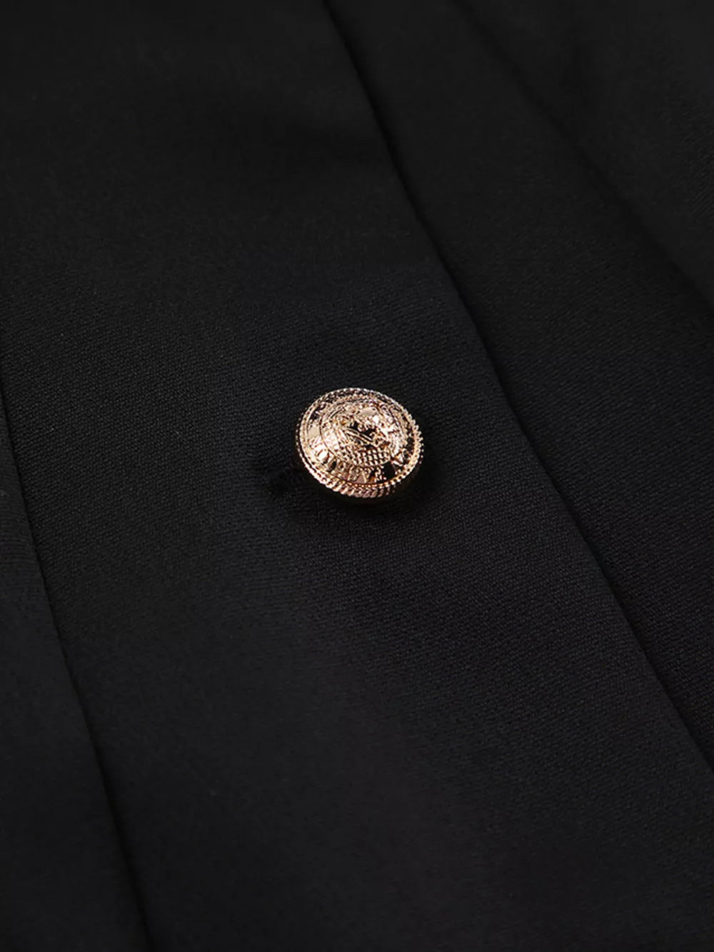 Elegant Stand Collar Blazer And Mini Skirt Set in Black, view 15