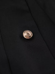 Elegant Stand Collar Blazer And Mini Skirt Set in Black, view 15