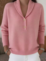 Button Detail Long Sleeve Sweater Plus Size in Burgundy, fabric detail
