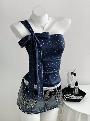 Polka Dot One-shoulder Cami, alternate angle