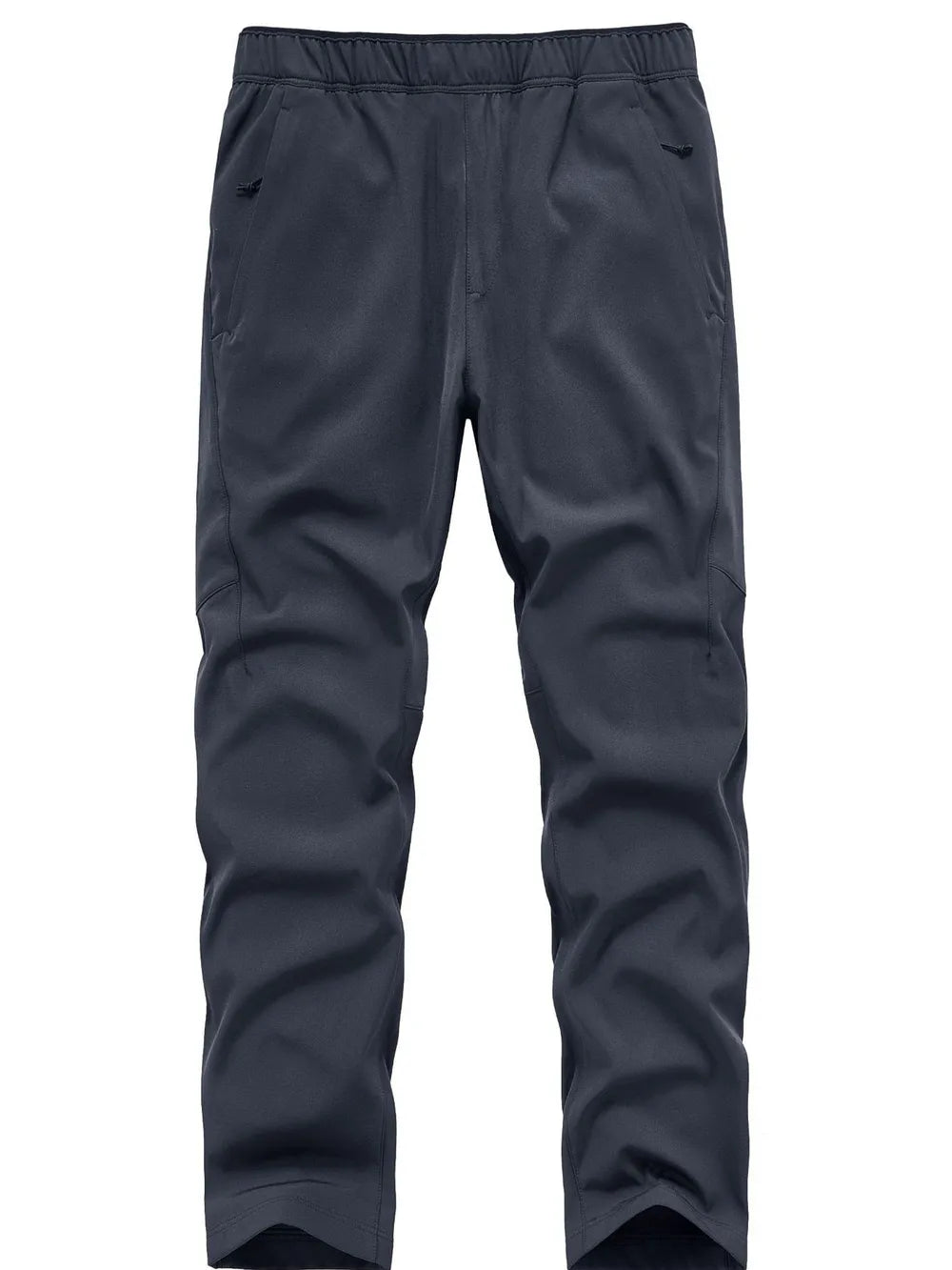Plus size men's blue sweatpants with elastic waistband and zippered pockets.