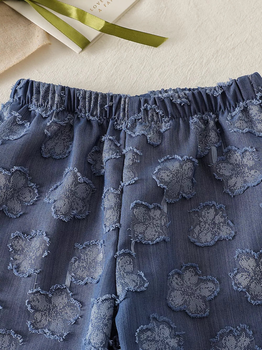 Children's Floral Round Neck Tank And Pants Set, back view