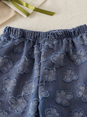 Children's Floral Round Neck Tank And Pants Set, back view