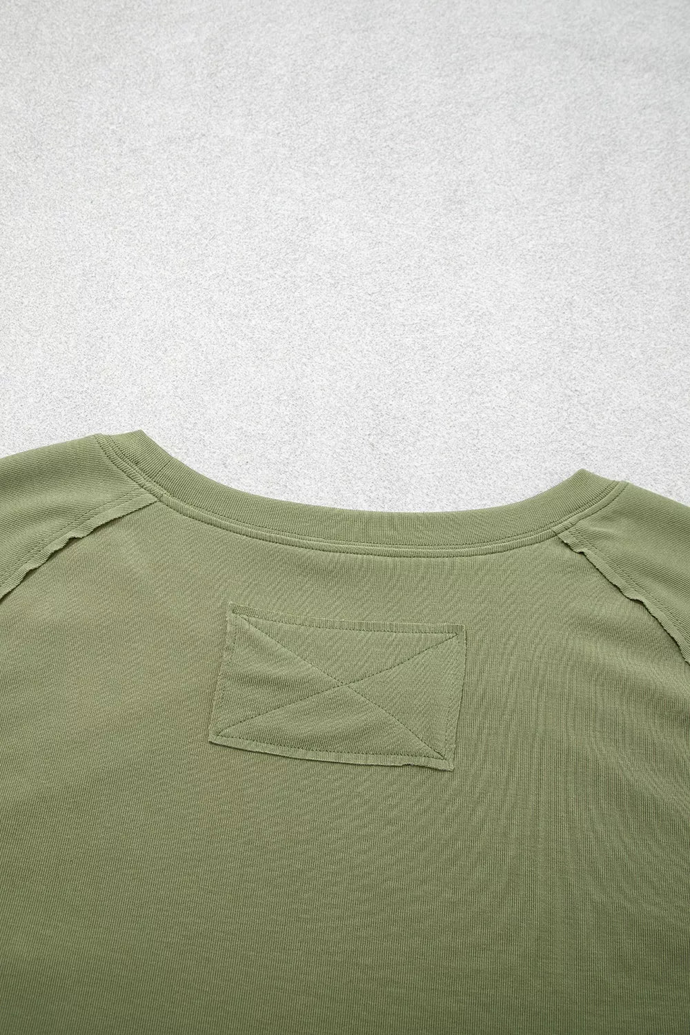 Long Sleeve Round Neck Paneling T-shirt, alternate angle
