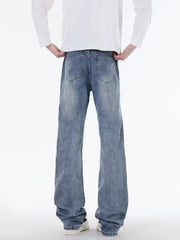 Men's classic blue cotton jeans with five-pocket styling and a relaxed fit.