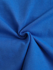 Children's blue cotton t-shirt and shorts set fabric detail