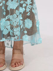 Ombre Floral Embroidered Maxi Dress
