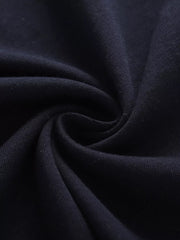 Navy blue toddler t-shirt fabric detail, showing soft cotton texture.