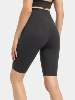 Sculpted Active Bike Shorts in dark gray with a high waist and seamless back detail.