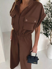 Utility-inspired Cargo Jumpsuit With Zipper