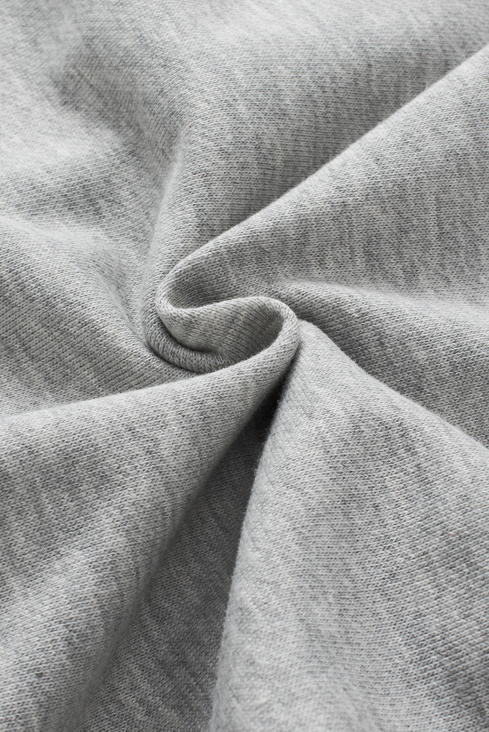 Light gray slouchy sweatshirt fabric detail