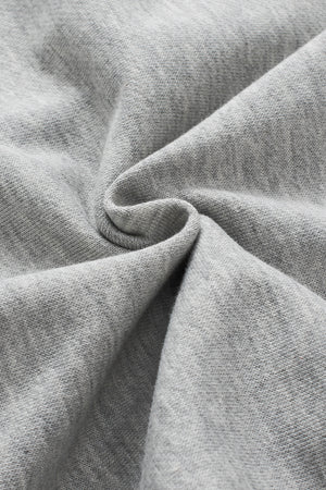 Light gray slouchy sweatshirt fabric detail