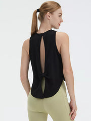 Cutout Back Active Tank With Tie Detail