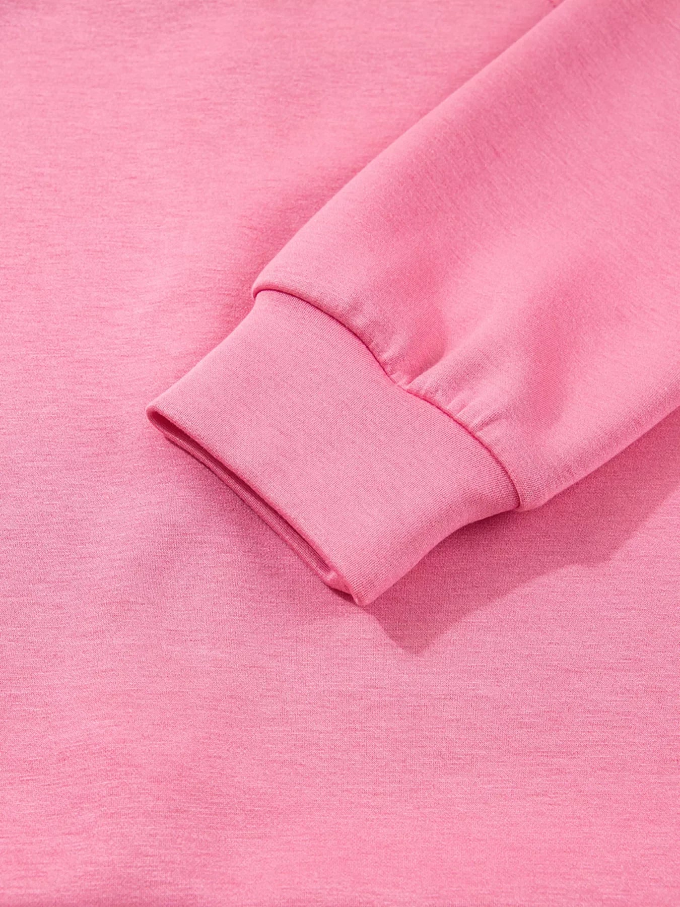 Dusty pink relaxed fit hoodie sleeve cuff detail