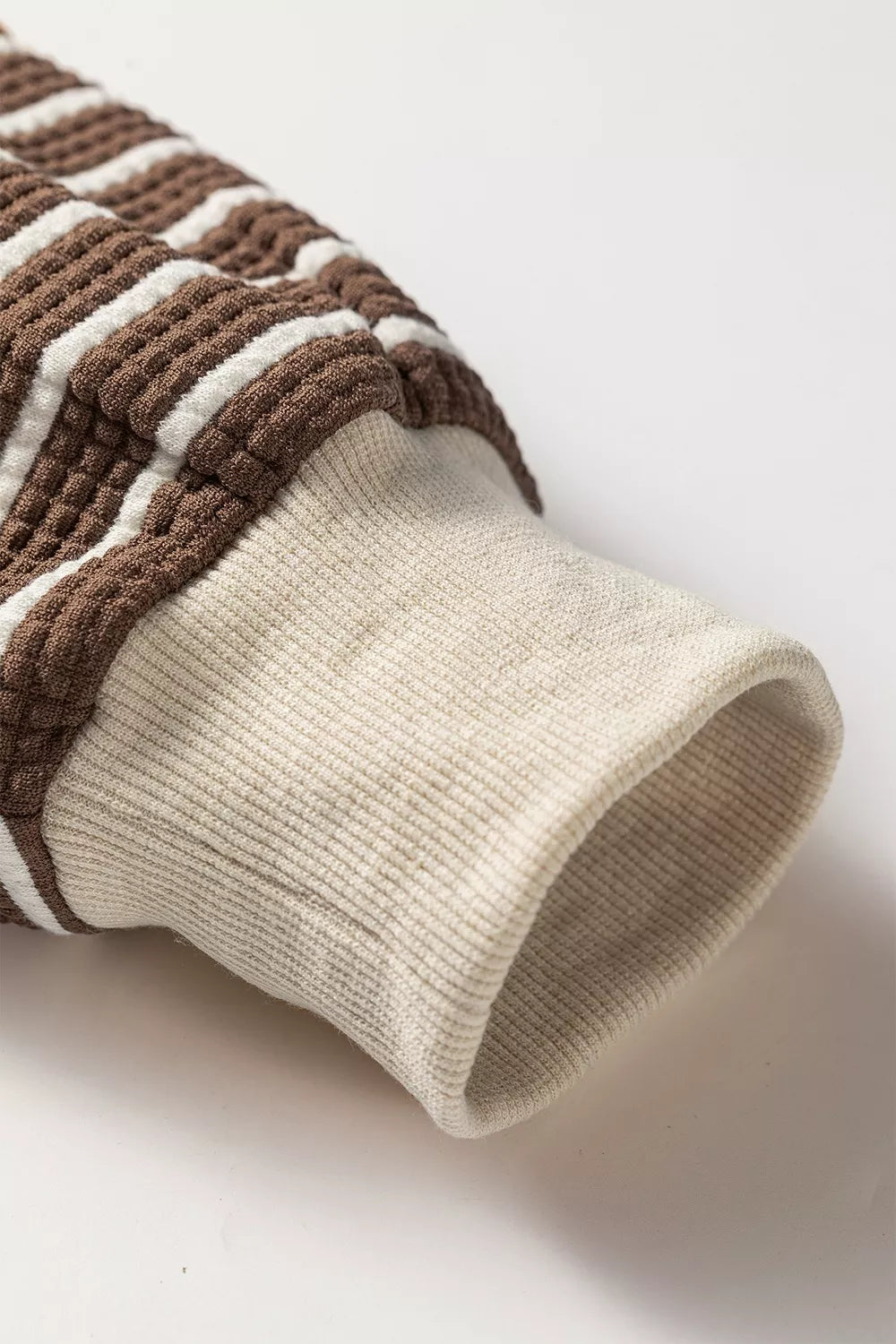 Knit Long-sleeve Top in Coffee Brown, product detail