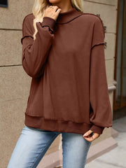 Brown sweatshirt with stretch and long sleeve