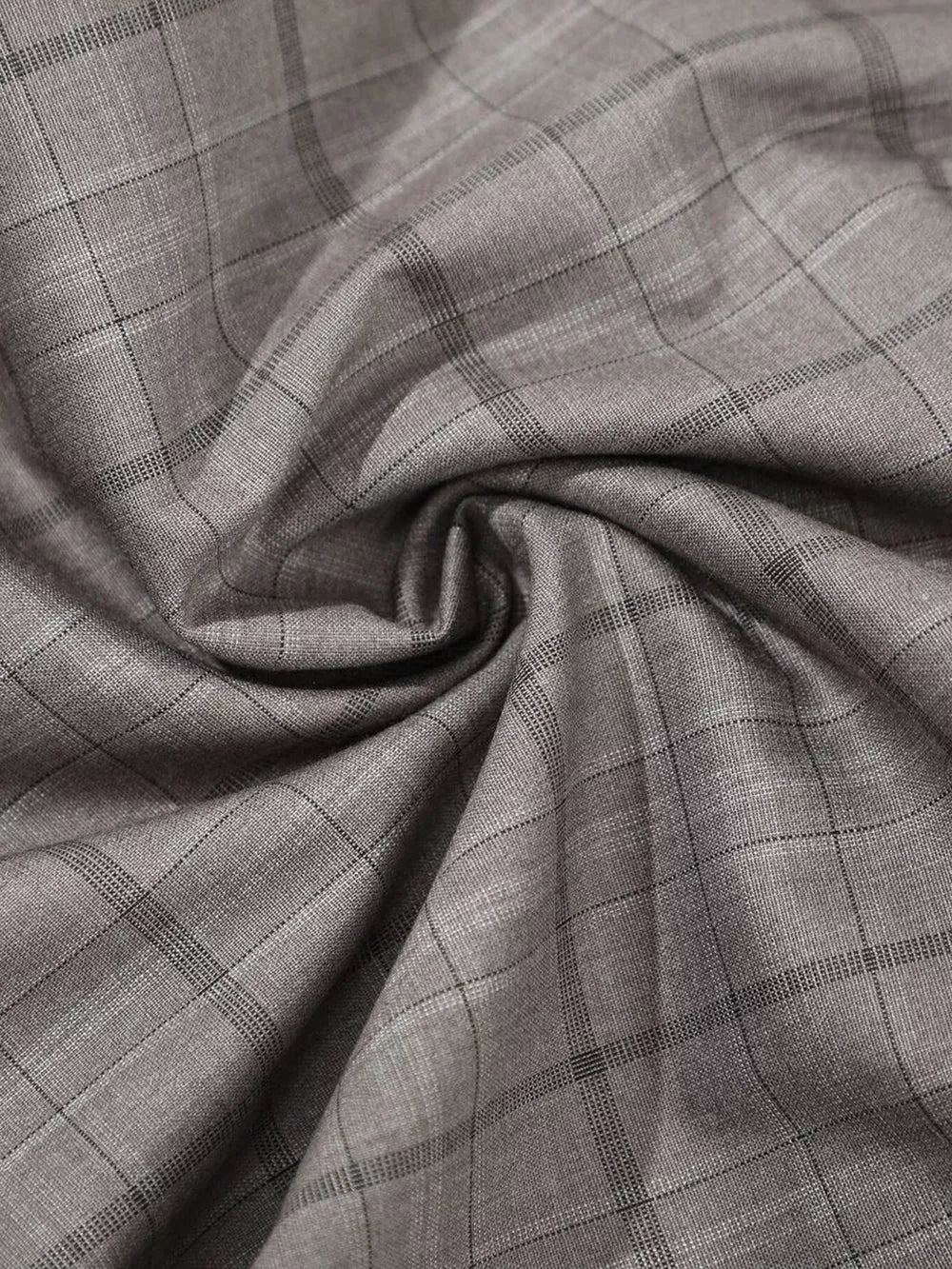 Men's Plaid Wide-leg Pants in Gray, fabric detail