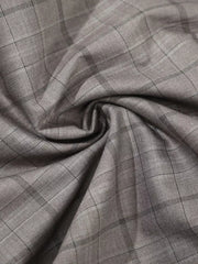 Men's Plaid Wide-leg Pants in Gray, fabric detail