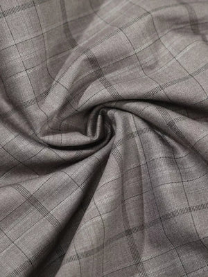 Men's Plaid Wide-leg Pants in Gray, fabric detail