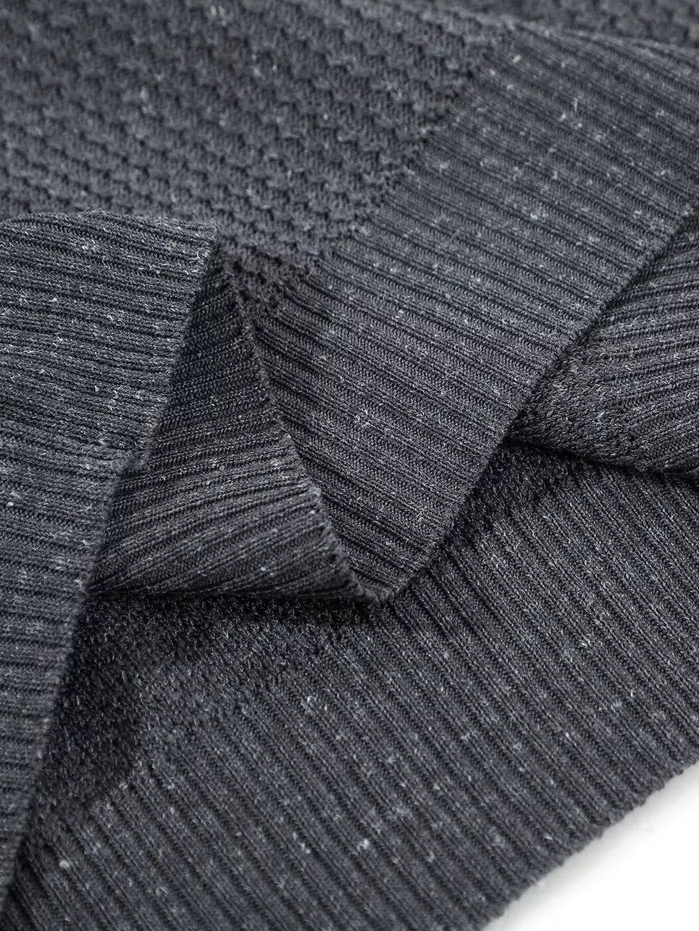Men's Textured Knit Henley Top in Grey, alternate angle