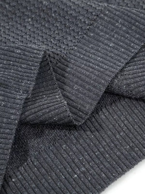 Men's Textured Knit Henley Top in Grey, alternate angle