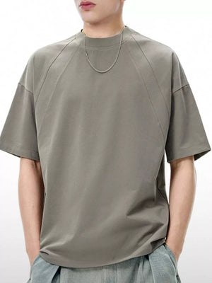 Men's Solid Color Short Sleeve T-shirt in White, front view