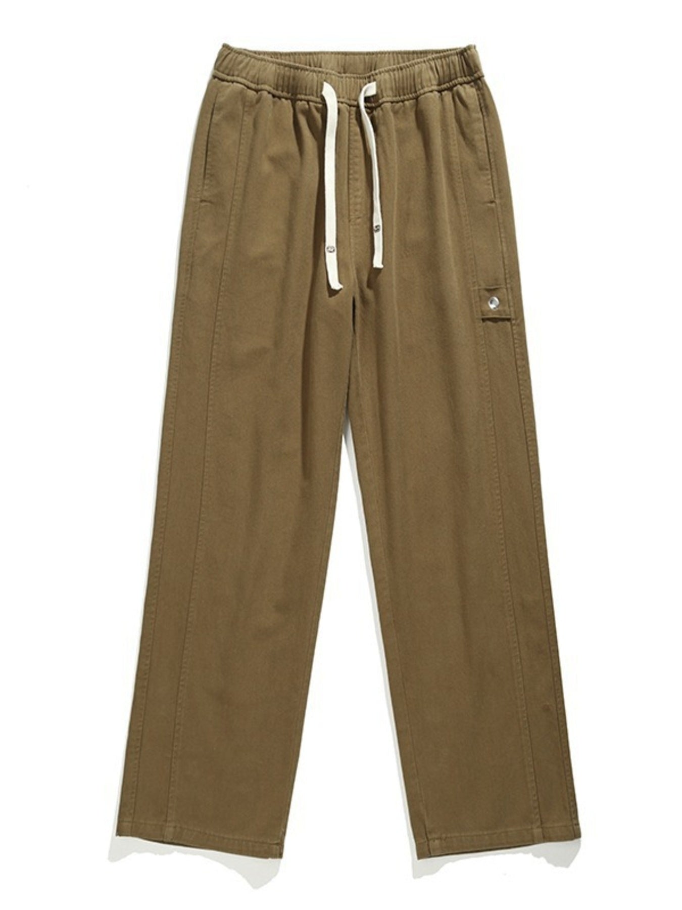 Men's olive loose fit drawstring sweatpants with cargo pocket detail