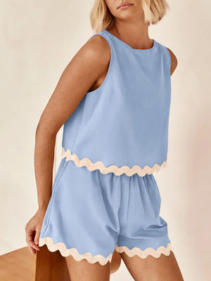Chic Cut Set outfit set in tan, a casual two-piece apparel ensemble.