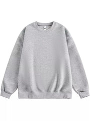 Oversized crew-neck sweatshirt in Melange Gray with ribbed cuffs and hem.