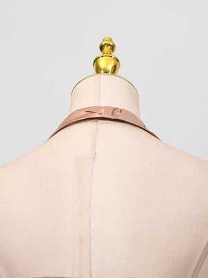 Halter Neck Ruched Maxi Dress in Champagne, view 14