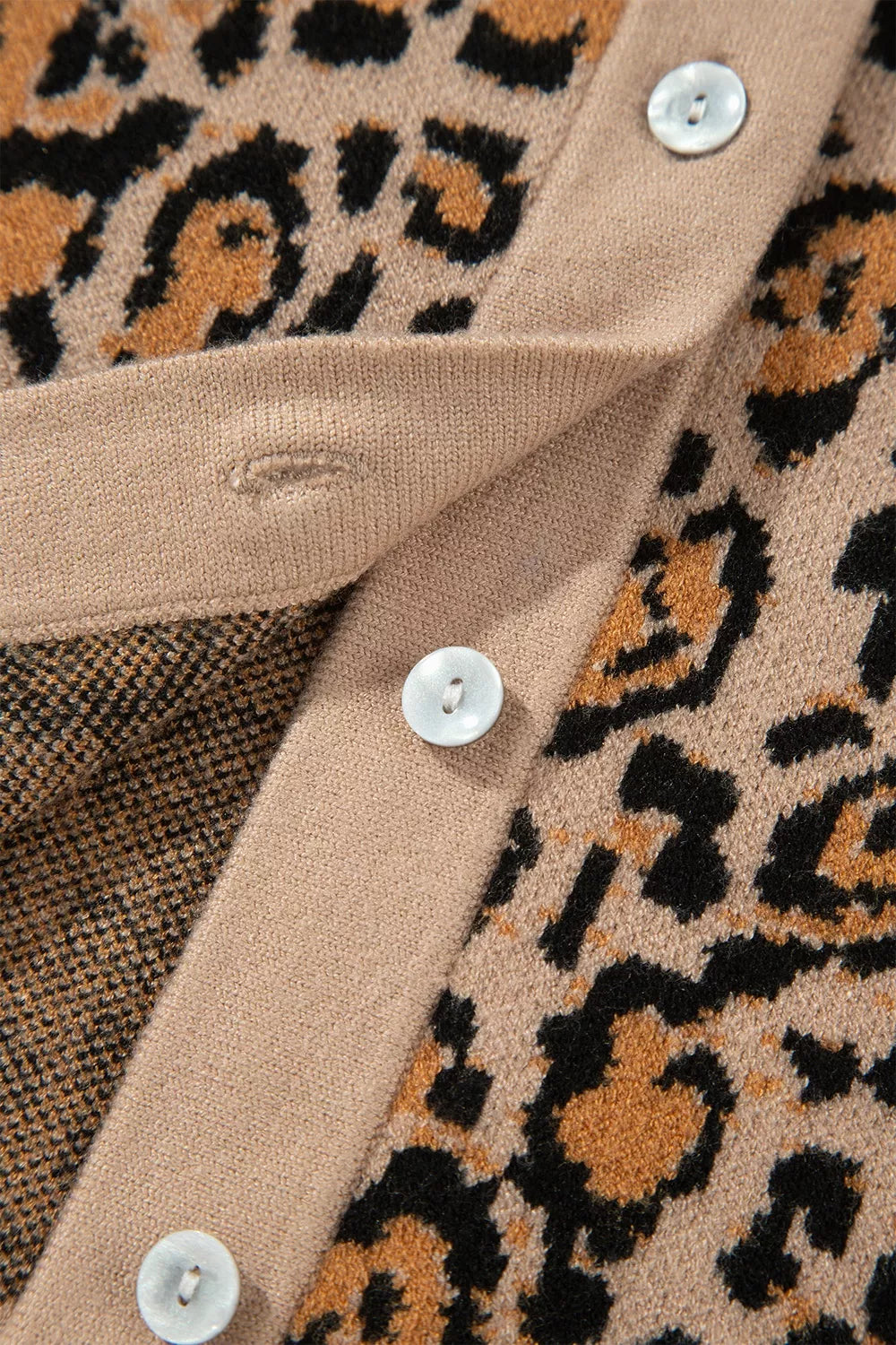 Leopard Print Button-up Cardigan in Leopard with buttoned