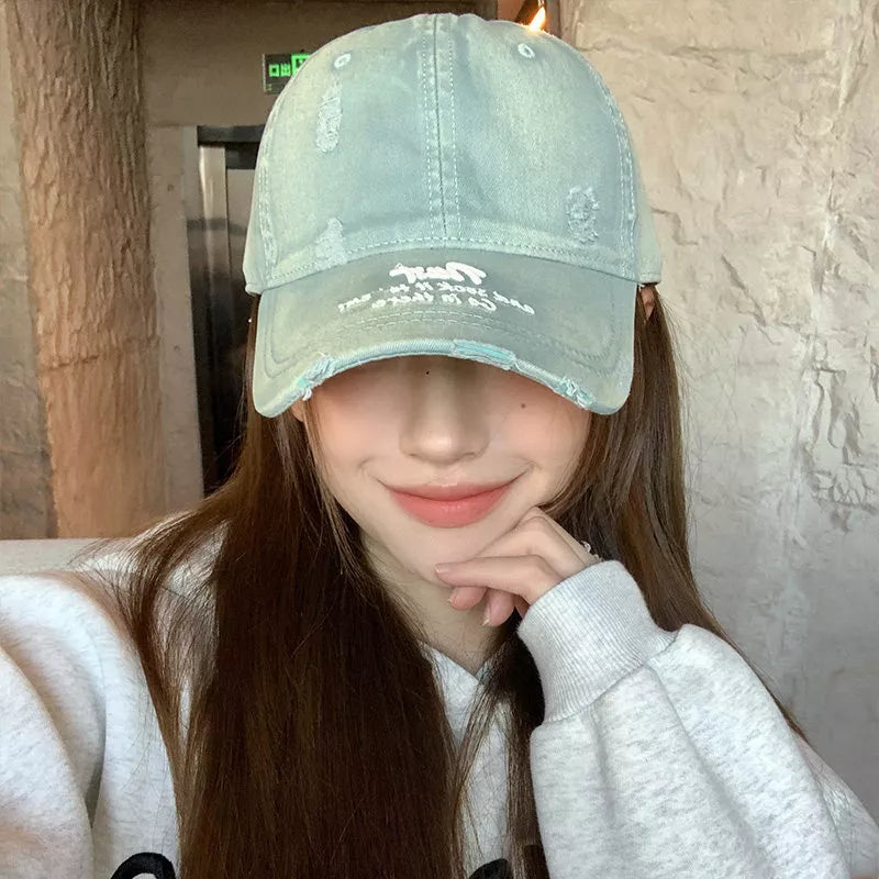 Worn-in Embroidered Cotton Baseball Hat