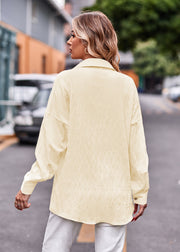 Textured overshirt in ivory with relaxed fit and buttoned cuffs.