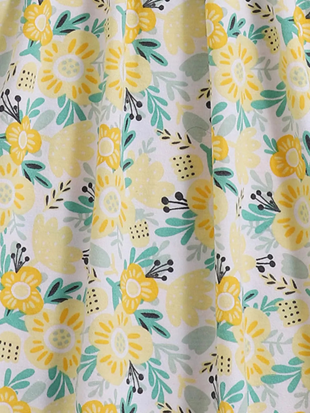Children's Floral Print Spaghetti Strap Dress, model styling view