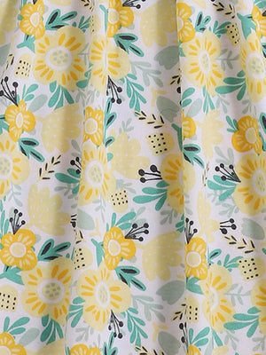 Children's Floral Print Spaghetti Strap Dress, model styling view