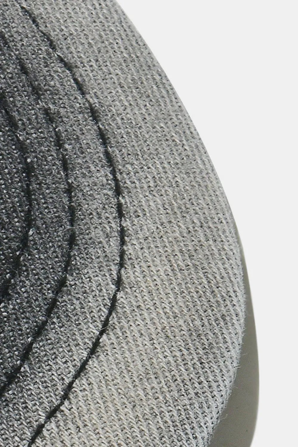 Bleached Heart Baseball Cap in grey textured fabric with visible stitching detail.
